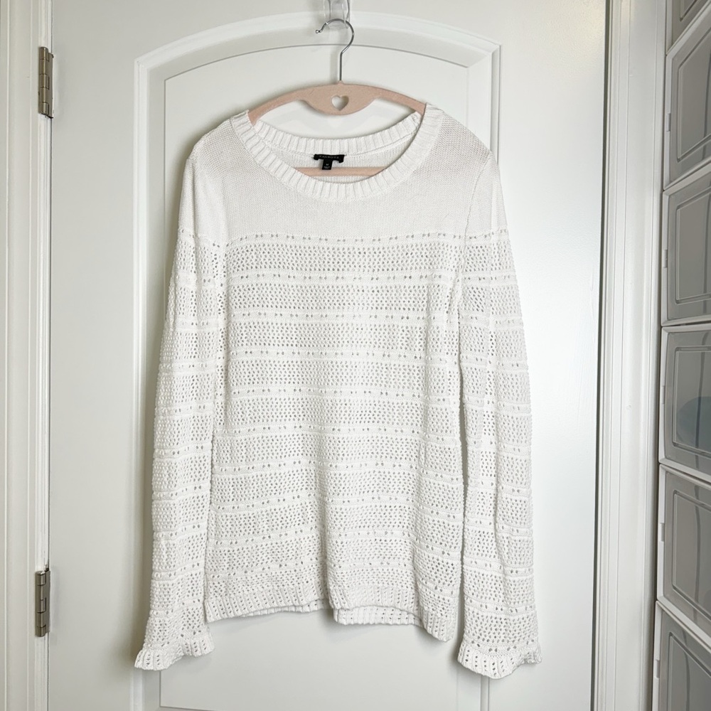 Talbots Crochet Long Sleeve Pullover Sweater